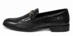 PEER-LOAFER-4502-BUCKEL-SEMI-CROC-BROGUE-GENUINE LEATHER-BLACK - Image 2