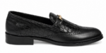 PEER-LOAFER-4502-BUCKEL-SEMI-CROC-BROGUE-GENUINE LEATHER-BLACK - Image 3