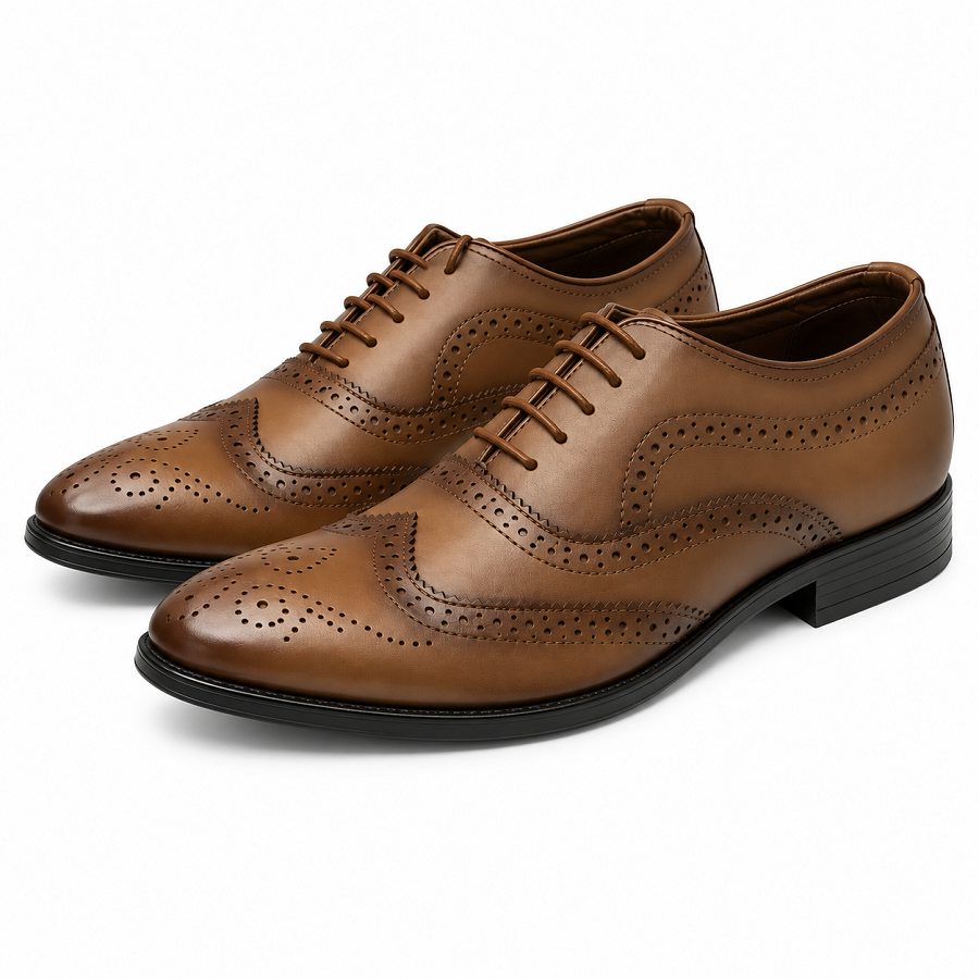 d1df22d4-feb5-4177-b49b-d3f1a7e8810b PEER-LACEUPS-AZ01-OXFORD-BROGUE-GENUINE LEATHER-TAN - Image 1