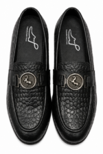 PEER-LOAFER-101-HORSE-BUCKEL-F-CROC-GENUINE-LEATHER-BLACK - Image 4
