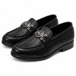 PEER-LOAFER-101-HORSE-BUCKEL-F-CROC-GENUINE-LEATHER-BLACK