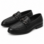PEER-LOAFER-101-F-CROC-BUCKEL-GENUINE LEATHER-BLACK