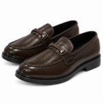 PEER-LOAFER-104-GUT-BUCKEL-GENUINE LEATHER-D-BROWN