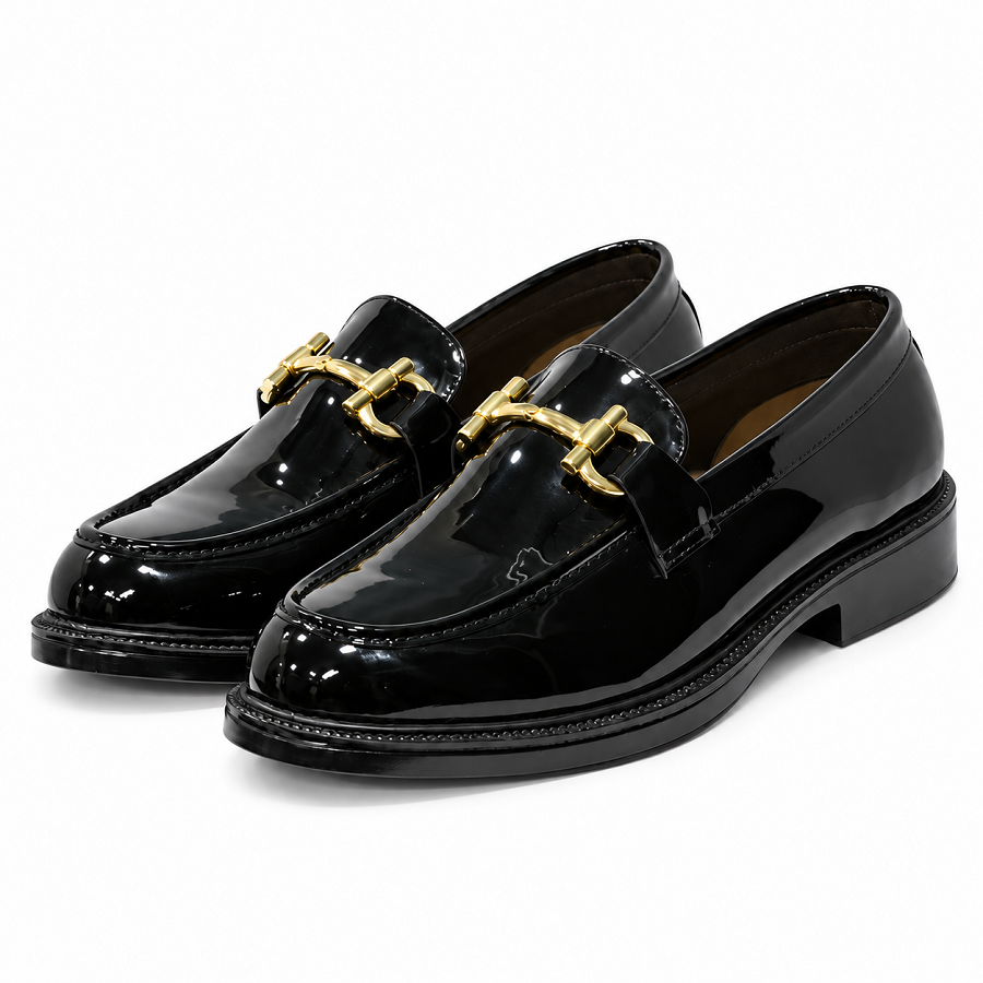 e4aa3595-1bd5-418e-aa21-6b2b215c7ce0 PEER-LOAFER-101-BUCKEL-PATENT-GENUINE-LEATHER-BLACK - Image 1