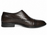 PEER-LOAFER-4917-D-MONK-BUCKEL-F-CROC-GENUINE LEATHER-DARK BROWN - Image 3