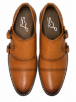 PEER-LOAFER-4917-D-MONK-BUCKEL-FULL-CROCODILE-GENUINE LEATHER-TAN - Image 4