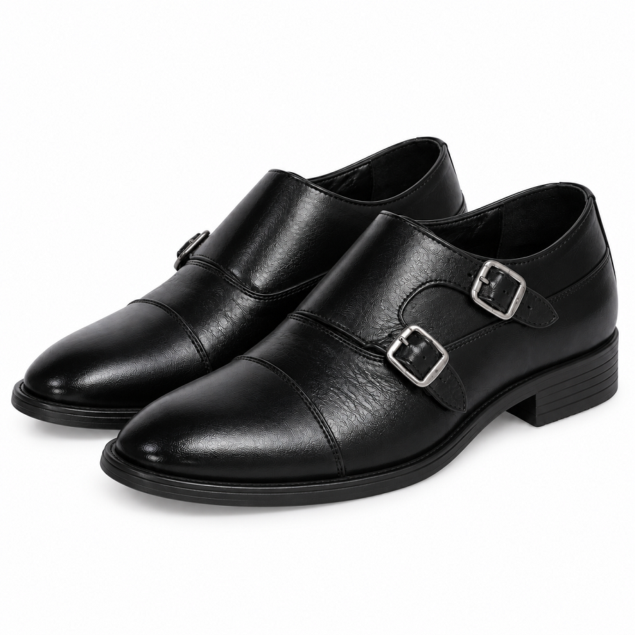 a8886ccc-ec6e-4788-8eb7-59766bd7a3a4 PEER-LOAFER-4917-D-MONK-BUCKEL-GENUINE LEATHER-BLACK - Image 1