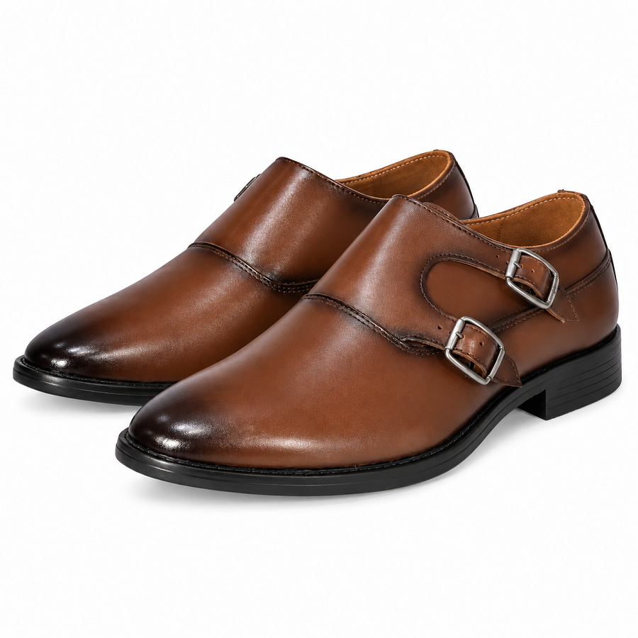 01682f07-5663-4c36-846d-25874c1fa10d PEER-LOAFER-4917-D-MONK-P-BUCKEL-GENUINE LEATHER-BROWN - Image 1