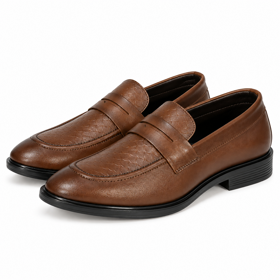 4ae1cf0b-f6bb-495a-9834-e9f43e18b1e7 PEER-LOAFER-4504-AS-PATTI-SEMI-TEXTURE-GENUINELEATHER-BROWN - Image 1