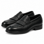 PEER-LOAFER-111-FRILL-GENUINE-LEATHER-BLACK