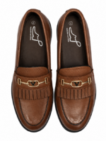 PEER-LOAFER-111-BUCKEL-FRILL-GENUINE-LEATHER-TAN - Image 4
