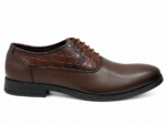 PEER-LACEUPS-1301-OXFORD-SEMI-CROC-MATCHING-GENUINE-LEATHER-BROWN - Image 3
