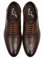 PEER-LACEUPS-1301-OXFORD-SEMI-CROC-MATCHING-GENUINE-LEATHER-BROWN - Image 4