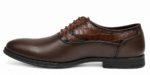 PEER-LACEUPS-1301-OXFORD-SEMI-CROC-MATCHING-GENUINE-LEATHER-BROWN - Image 2