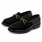 PEER-LOAFER-102-BUCKEL-PATENT-SUEDE-GENUINE LEATHER-BLACK