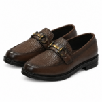 PEER-LOAFER-102-BUCKEL-CROC-TEXTURE-GENUINELEATHER-BROWN