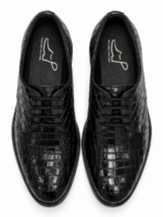 PEER-LACEUPS-4875-DERBY-FULL-CROC-GENUINE LEATHER-BLACK - Image 4