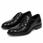 PEER-LACEUPS-4875-DERBY-FULL-CROC-GENUINE LEATHER-BLACK