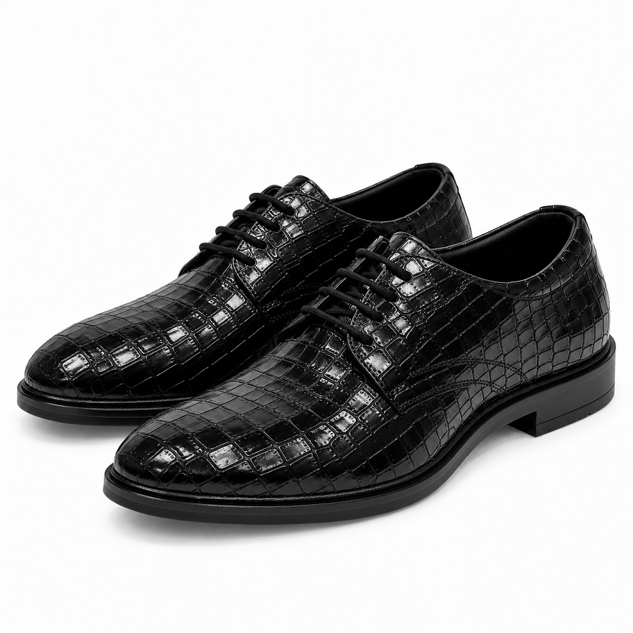 2c1f33aa-1211-4ee0-9c3d-c2031377fe3f (1) PEER-LACEUPS-4875-DERBY-FULL-CROC-GENUINE LEATHER-BLACK - Image 1