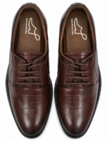 PEER-LACEUPS-4875-OXFORD-FULL-CROC-MATCHING-GENUINE LEATHER-BROWN - Image 4