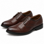 PEER-LACEUPS-4875-OXFORD-FULL-CROC-MATCHING-GENUINE LEATHER-BROWN
