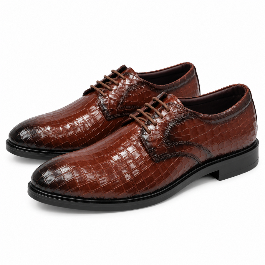 e2b832a0-0344-44f0-b999-4707b8162209 (1) PEER-LACEUPS-4875-OXFORD-FULL-CROC-GENUINE LEATHER-BROWN - Image 1