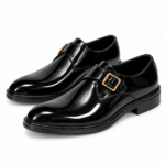 PEER-LOAFER-MONK-1605-BUCKEL-PATENT-GENUINE LEATHER-BLACK