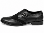 PEER-LOAFER-2513-MONK-BUCKEL-SUEDE-MATCHING-GENUINE-LEATHER-BLACK - Image 2