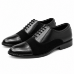 PEER-LACEUPS-4895-OXFORD-SUEDE-MATCHING-GENUINE LEATHER-BLACK