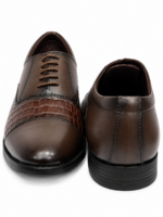 PEER-LACEUPS-4895-OXFORD-SEMI-CROC-MATCHING-GENUINE LEATHER-BROWN - Image 5