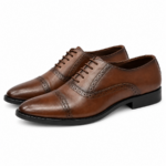 PEER-LACEUPS-4895-B-OXFORD-BROGUE-GENUINE LEATHER-BROWN