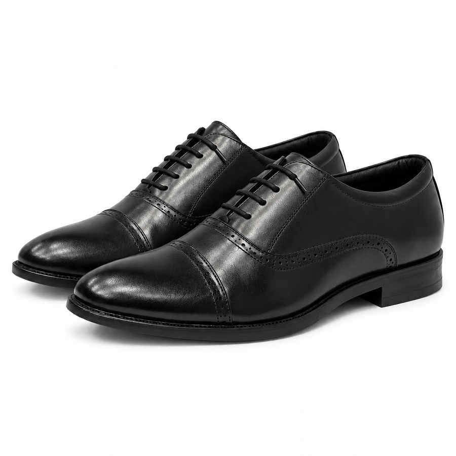 1516373f-6c88-43e1-8ab9-2f6fa4fbadae PEER-LACEUPS-4895-B-OXFORD-BROGUE-GENUINE LEATHER-BLACK - Image 1