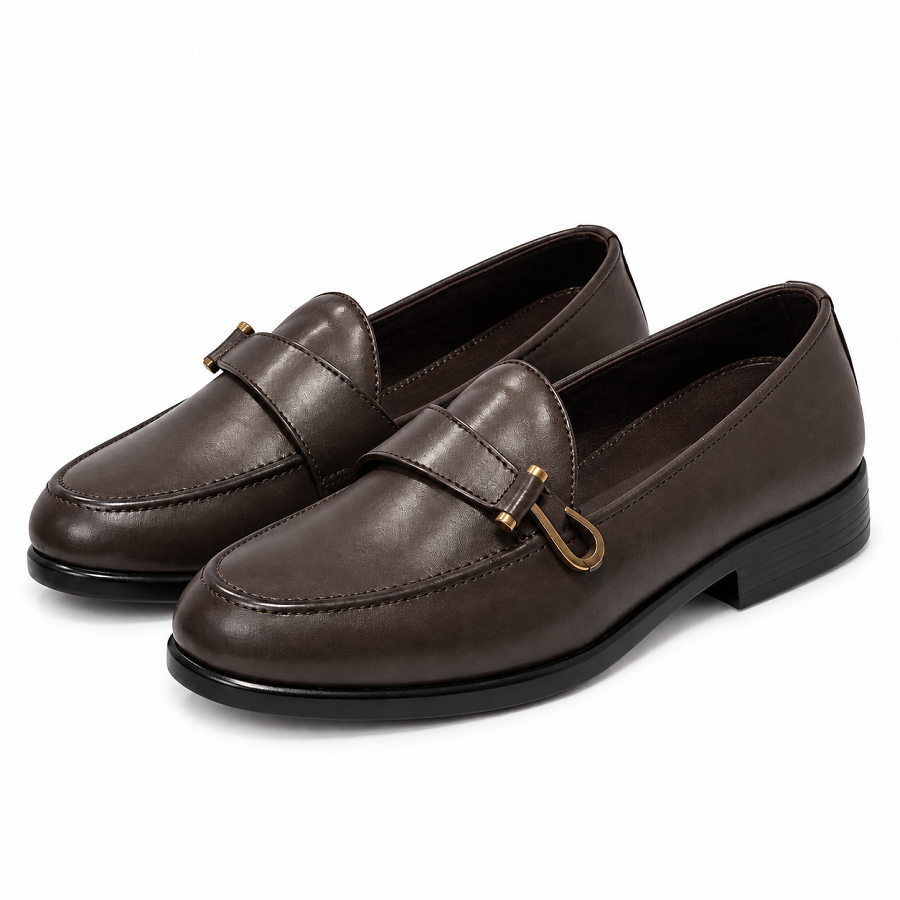 aab13f32-2057-403e-9f37-6ec93e2ada9c PEER-LOAFER-122-SIDE-FISH-BUCKEL-GENUINE LEATHER-BROWN - Image 1