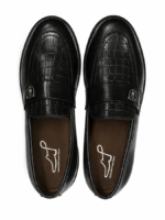 PEER-LOAFER-103-HALF-CROC-SIDE-BUCKEL-GENUINE LEATHER-BLACK - Image 4