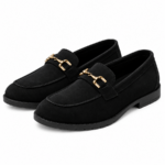 PEER-LOAFER-1803-BUCKEL-FULL-SUEDE-GENUINE LEATHER-BLACK