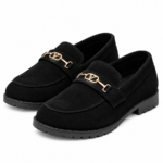 PEER-LOAFER-1820-BUCKEL-FULL-SUEDE-GENUINE LEATHER-BLACK