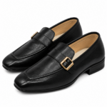 PEER-LOAFER-MONK-159-BUCKEL-GENUINE LEATHER-BLACK