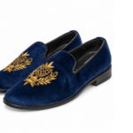 PEER-LOAFER-2523-EMBRIODERY-VELVET-BLUE