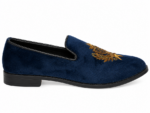 PEER-LOAFER-2523-EMBRIODERY-VELVET-BLUE - Image 3