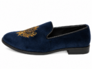 PEER-LOAFER-2523-EMBRIODERY-VELVET-BLUE - Image 2