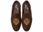 PEER-LOAFER-2523-EMBRIODERY-VELVET-BROWN - Image 4