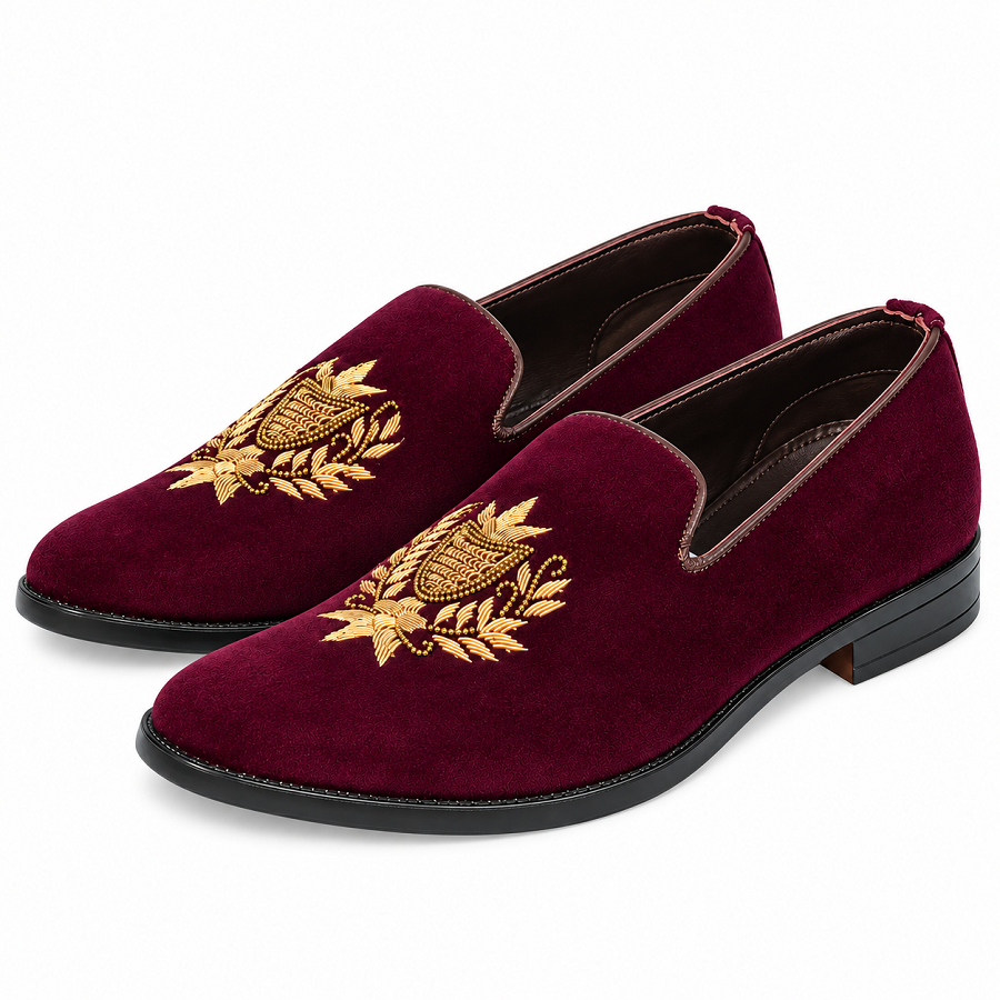 f2f0c932-b123-4d2c-8d56-a61c1e3dab24 PEER-LOAFER-2523-EMBRIODERY-VELVET-PURPLE - Image 1
