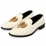 PEER-LOAFER-2523-EMBRIODERY-VELVET-WHITE